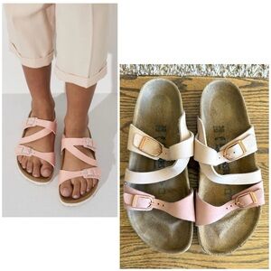 Birkenstock Salina Nubuck Leather Sandals Rose/Old Rose EU 38